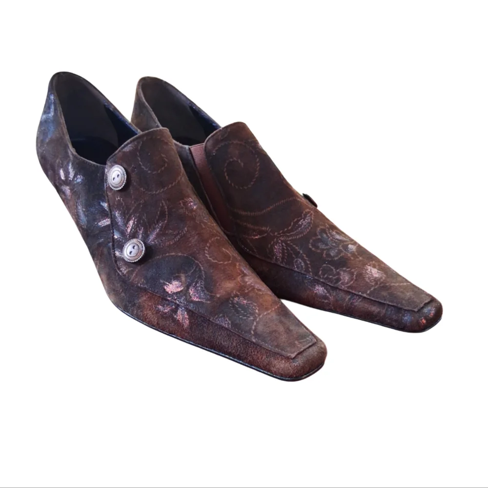 Versani Brown Suede Italian Dress Shoes Sz 7
